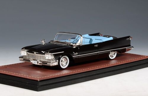 1 GLM: 1957 IMPERIAL CROWN, OPEN CONVERTIBLE, BLACK WITH A BLUE INTERIOR.