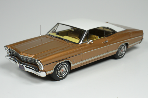 1 1967 FORD GALAXIE COUPE, WHITE OVER BURNT AMBER POLY.
