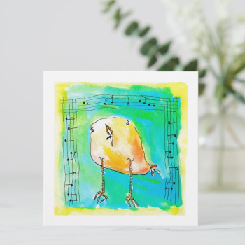 Music Bird Greeting Card