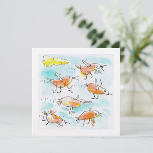 Flock of Little Birds Greeting Card
