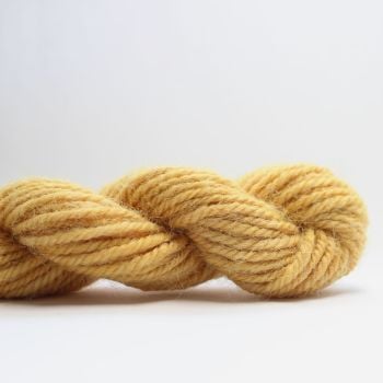 Nuthatch, hand dyed with turmeric.  Handspun Blue Faced Leicester DK