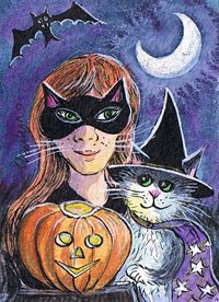 Dressing up for Halloween - art print