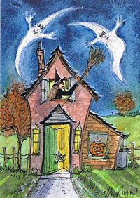 Halloween ghosts - art print