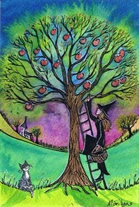 September apple harvest - Art print