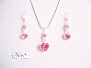 Rebecca - Rose Pink Swarovski Hearts Gift Set