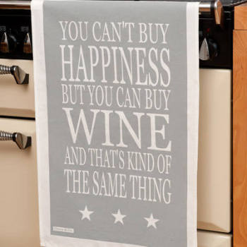 You Cant Buy Happiness But You Can Buy Wine Tea Towel