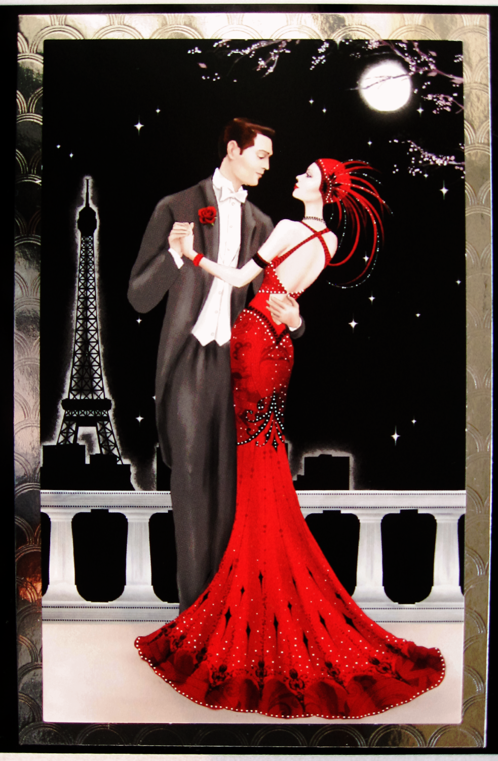Art Deco Lady in Red couple