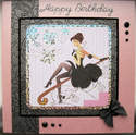 Sassy Birthday Girl black lace/pink handmade birthday card