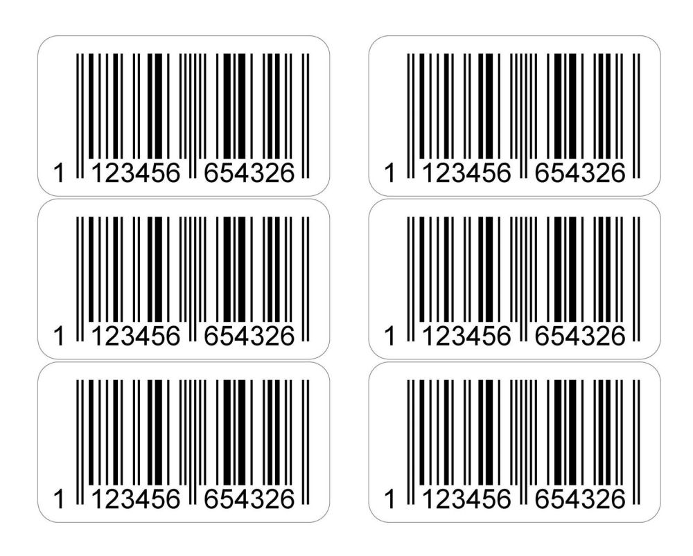 EAN Printed Barcode Number Stickers - 1000 Sticky Labels