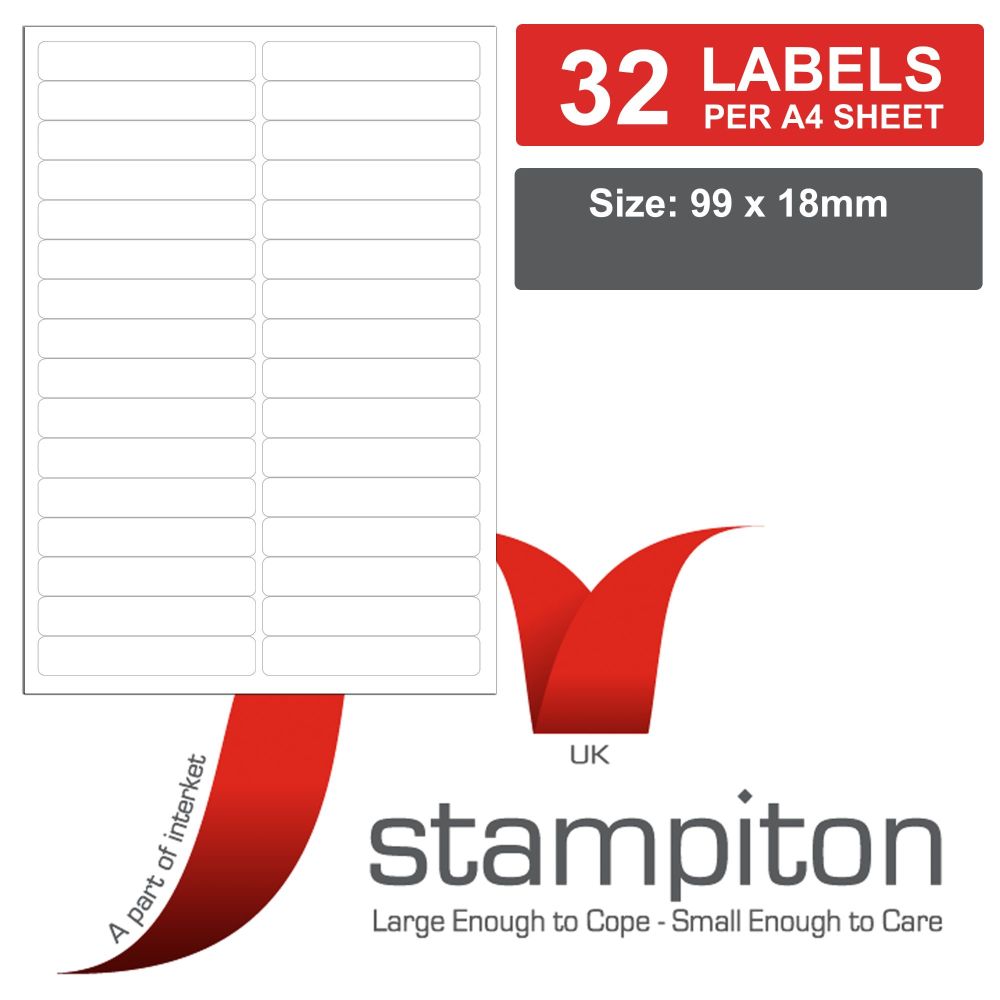 Stampiton Address Labels 100 A4 sheets 32 labels per sheet
