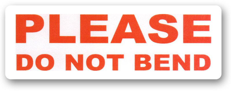Large Do Not Bend Label - 99.1mm x 34mm
