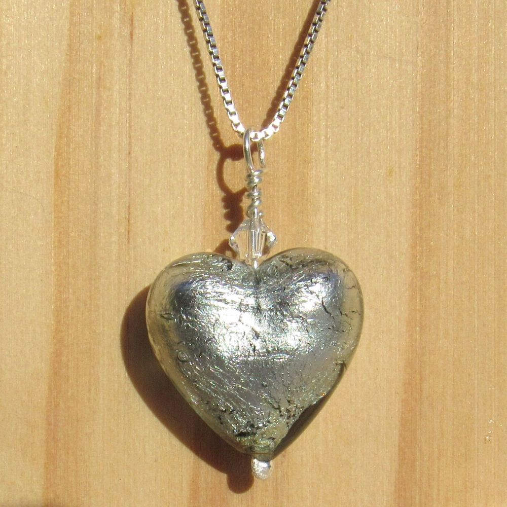 Silver 18mm Heart Necklace  - MGPA7
