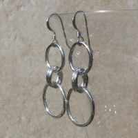 Silver Circle & Oval Earrings  