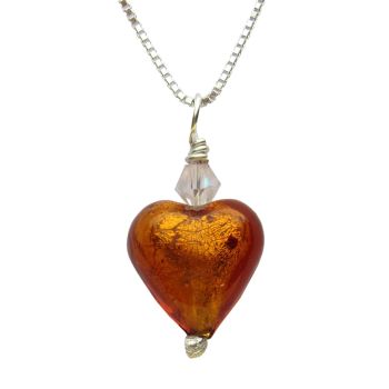 Yellow Heart Murano Necklace - MGPA2