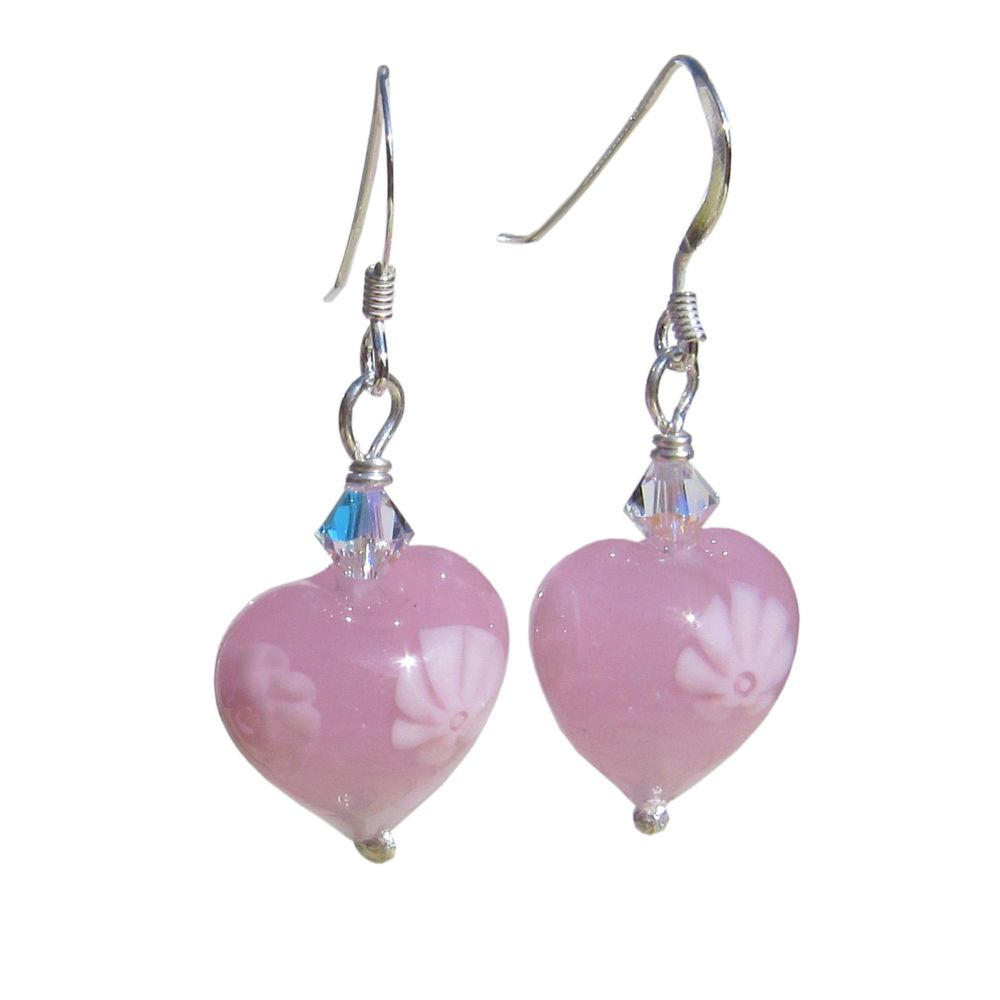 Pink Millefiori Murano Earrings - MGE9