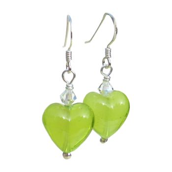 Lime Green Murano Earrings - MGE3CAR13