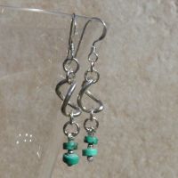 Silver Turquoise Earrings Twists - GCE10