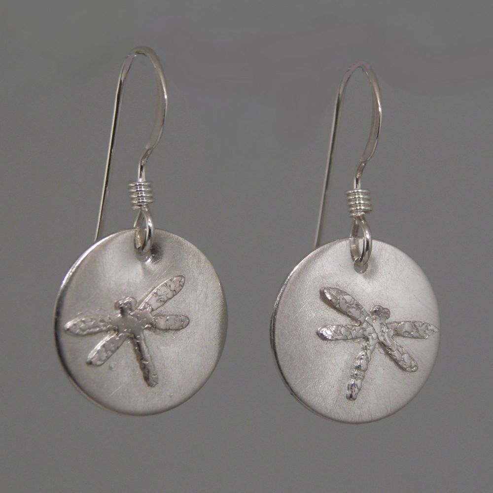 Silver Drop Dragonfly Earrings- GCE24