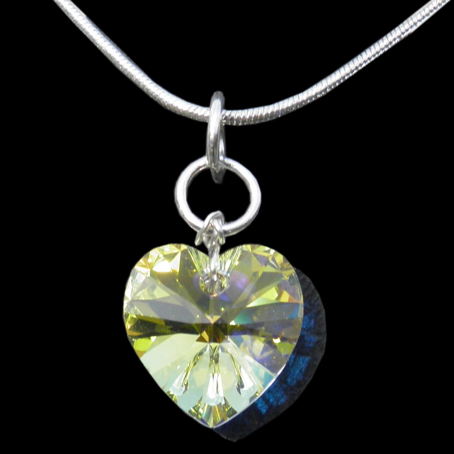 Silver Swarovski Bracelet | Stunning Heart Crystal Charm with 925 ...