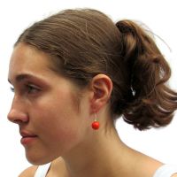 Orange Round Murano Earrings -MGER16