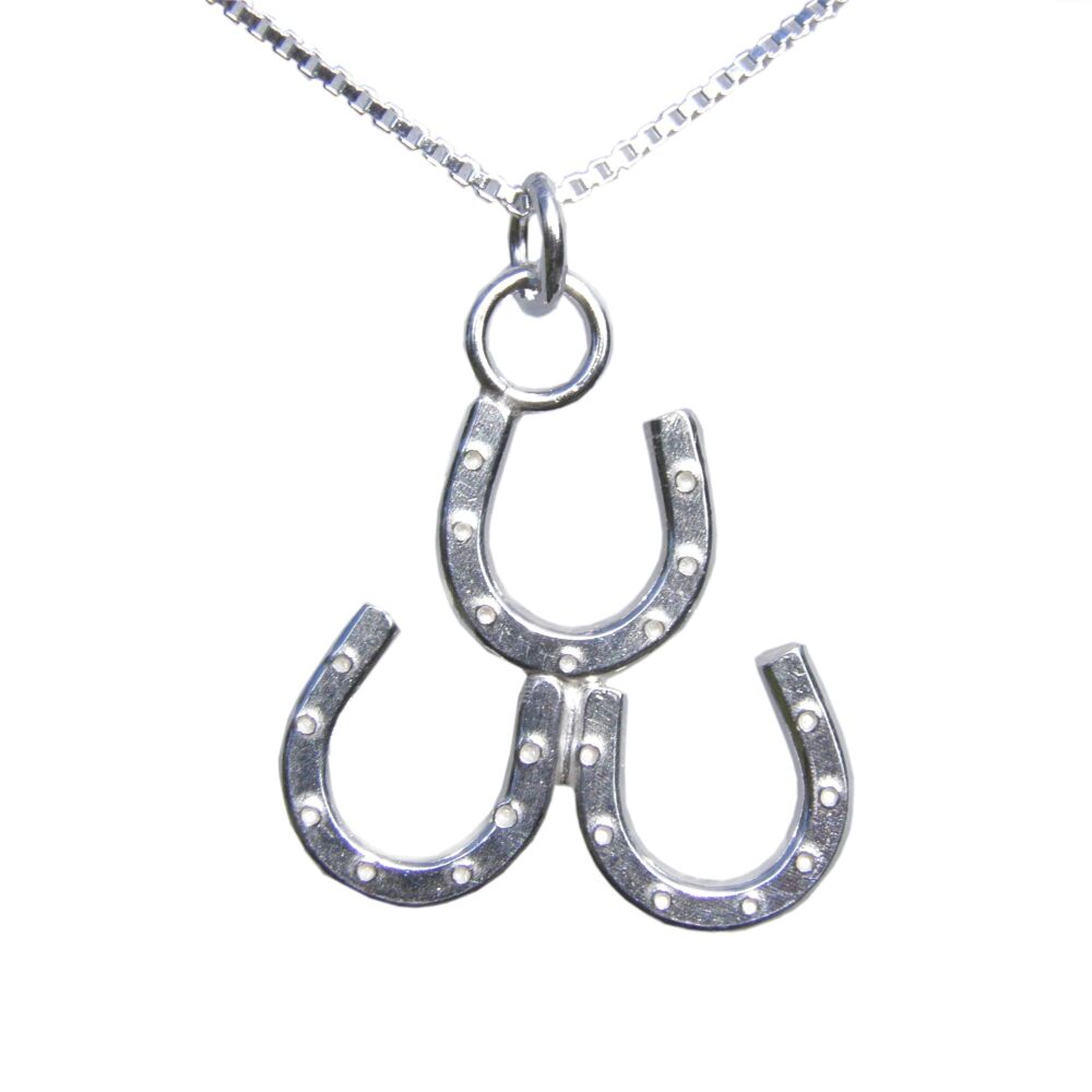 Silver Horseshoes Necklace - HCP1