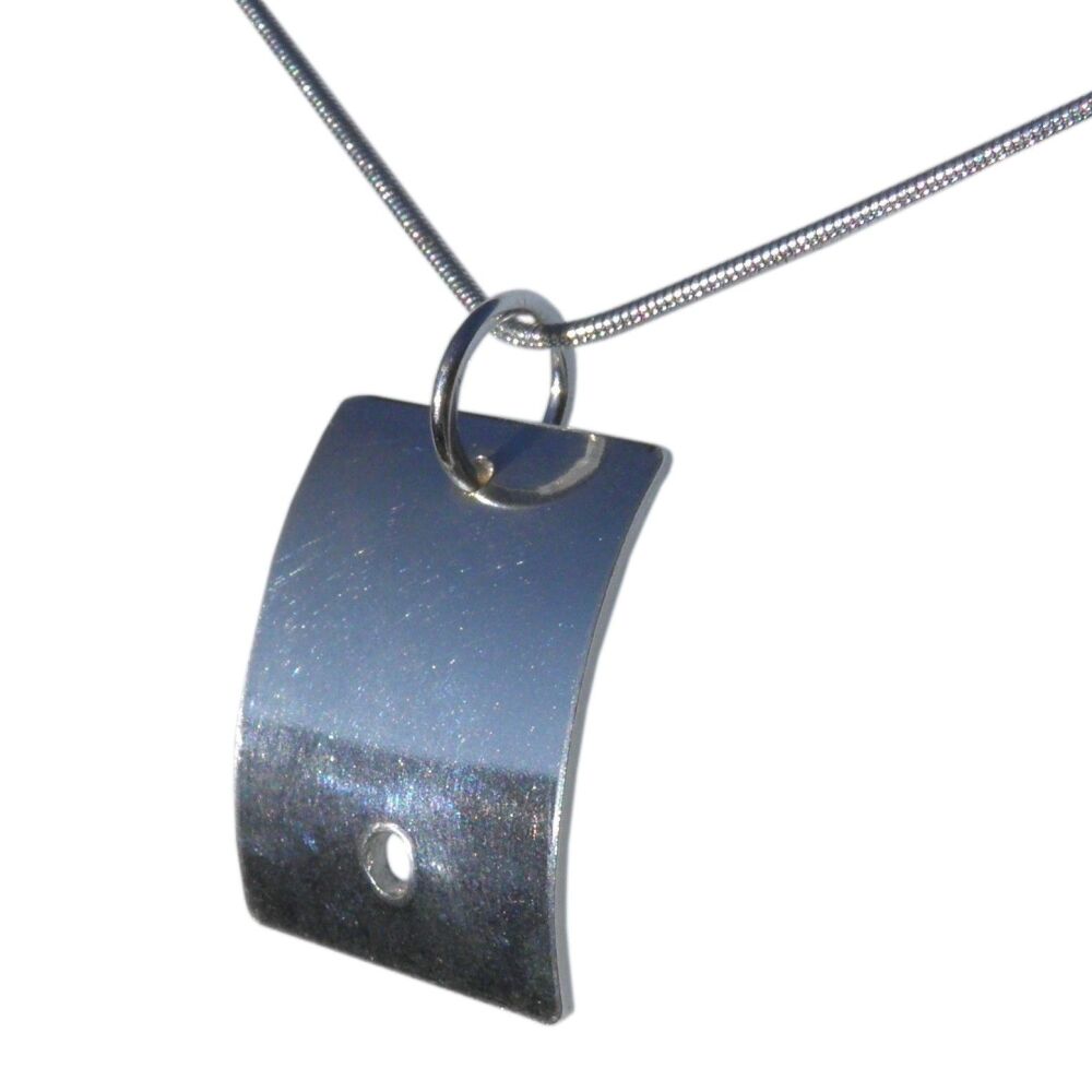 Silver Rectangle Reflelction Pendant- DDP11