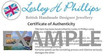 Murano certificate care card example Murano certificate care card example