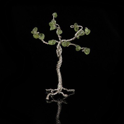 Peridot silver wire tree