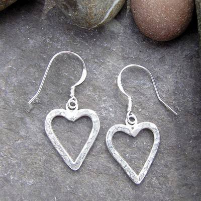 Silver Heart Earrings - JTAE7