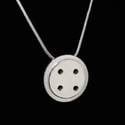 Large Button Pendant in Silver  - BCP3