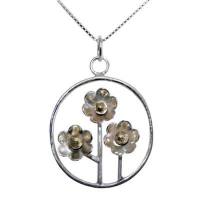 Sterling Silver Flower Pendant - Flourish -  GCP18