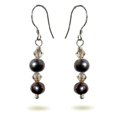 Pearls Drop Earrings |Handmade Silver Freshwater Tahitian Pearls ...