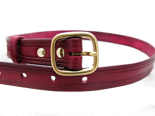 Handmade Leather Belt in Oxblood
