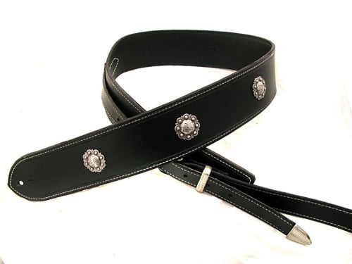 Handmade Leather Extra Long Black Guitar Strap
