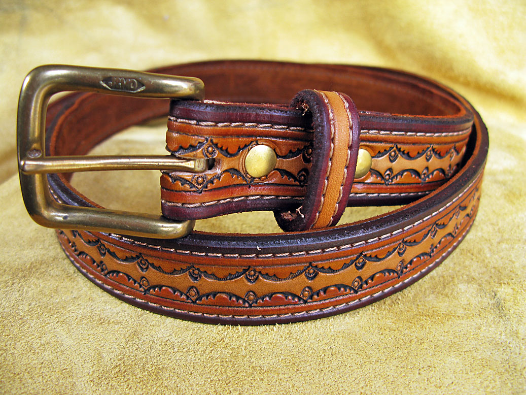 Handmade Leather Stamped Belt