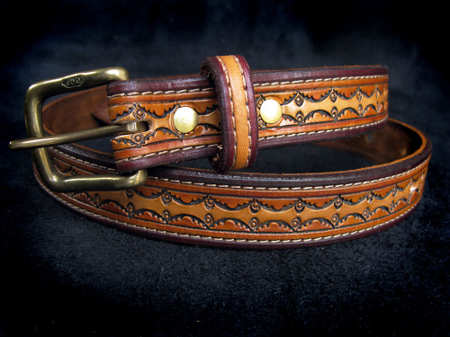 Handmade Leather Stamped Belt