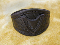 Handmade Black Leather Wristband with Pick Pocket