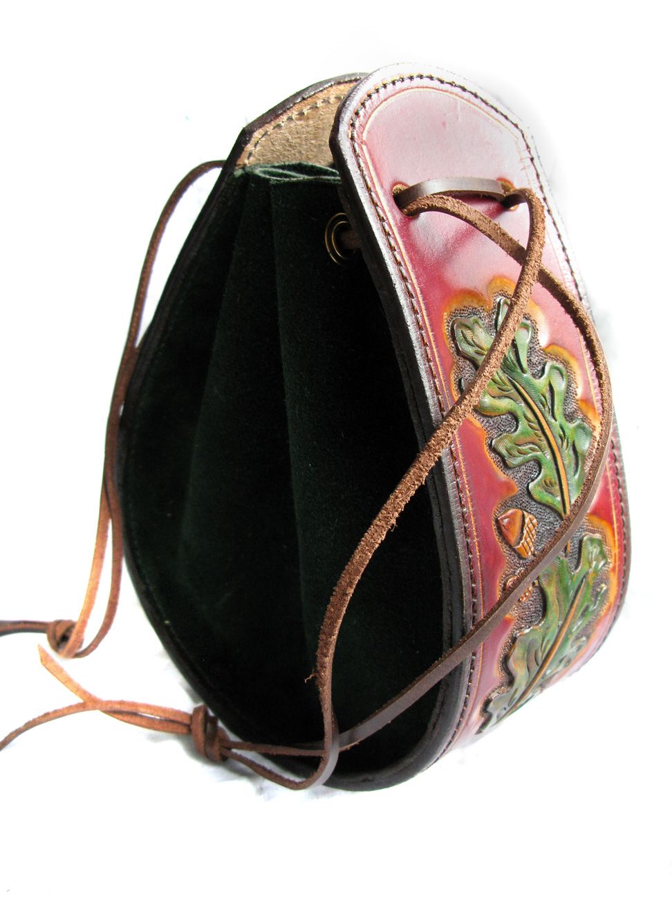 Handmade Leather Drawstring Pouch