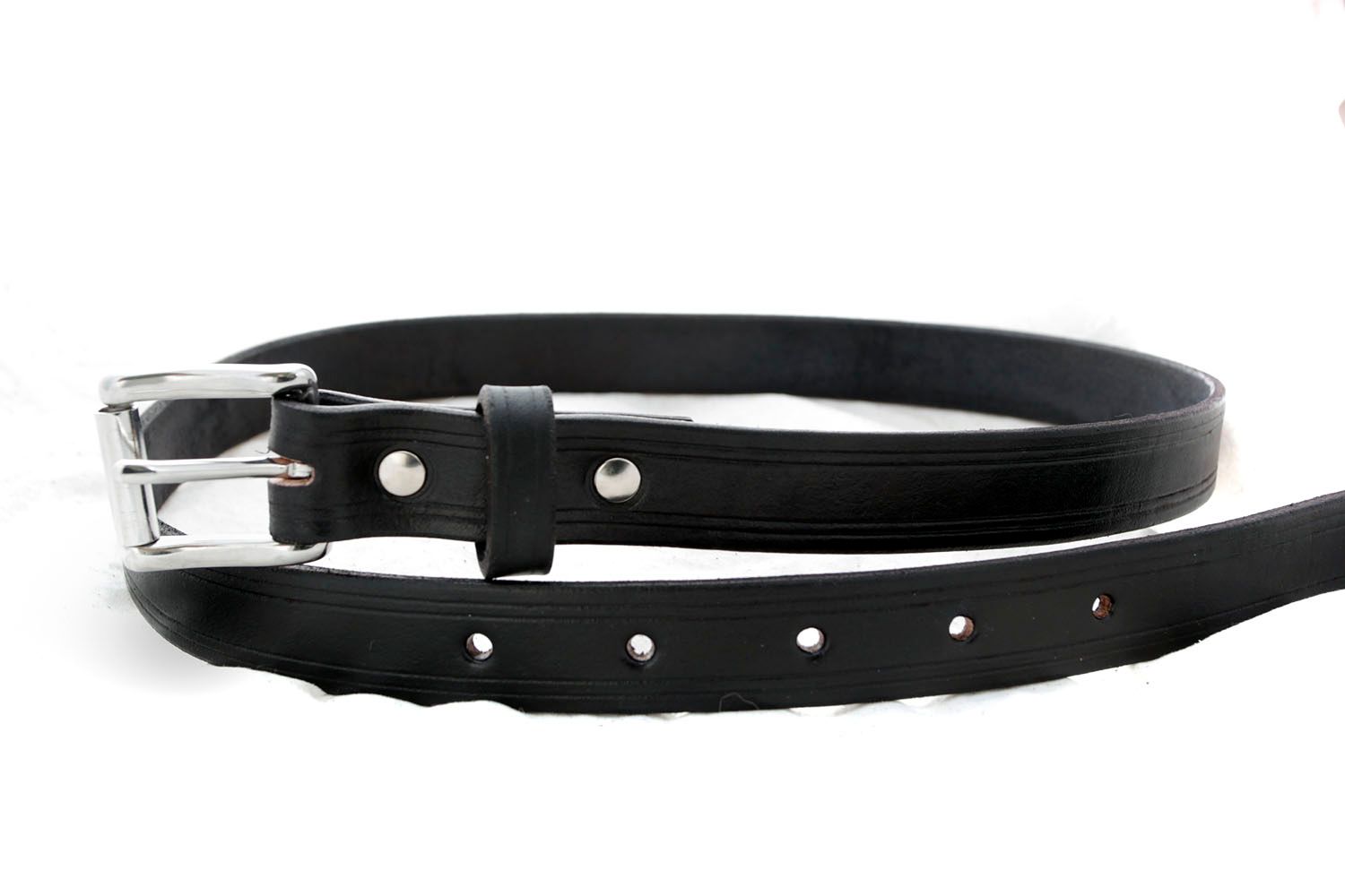 Handmade Black Leather Classic Style Belt