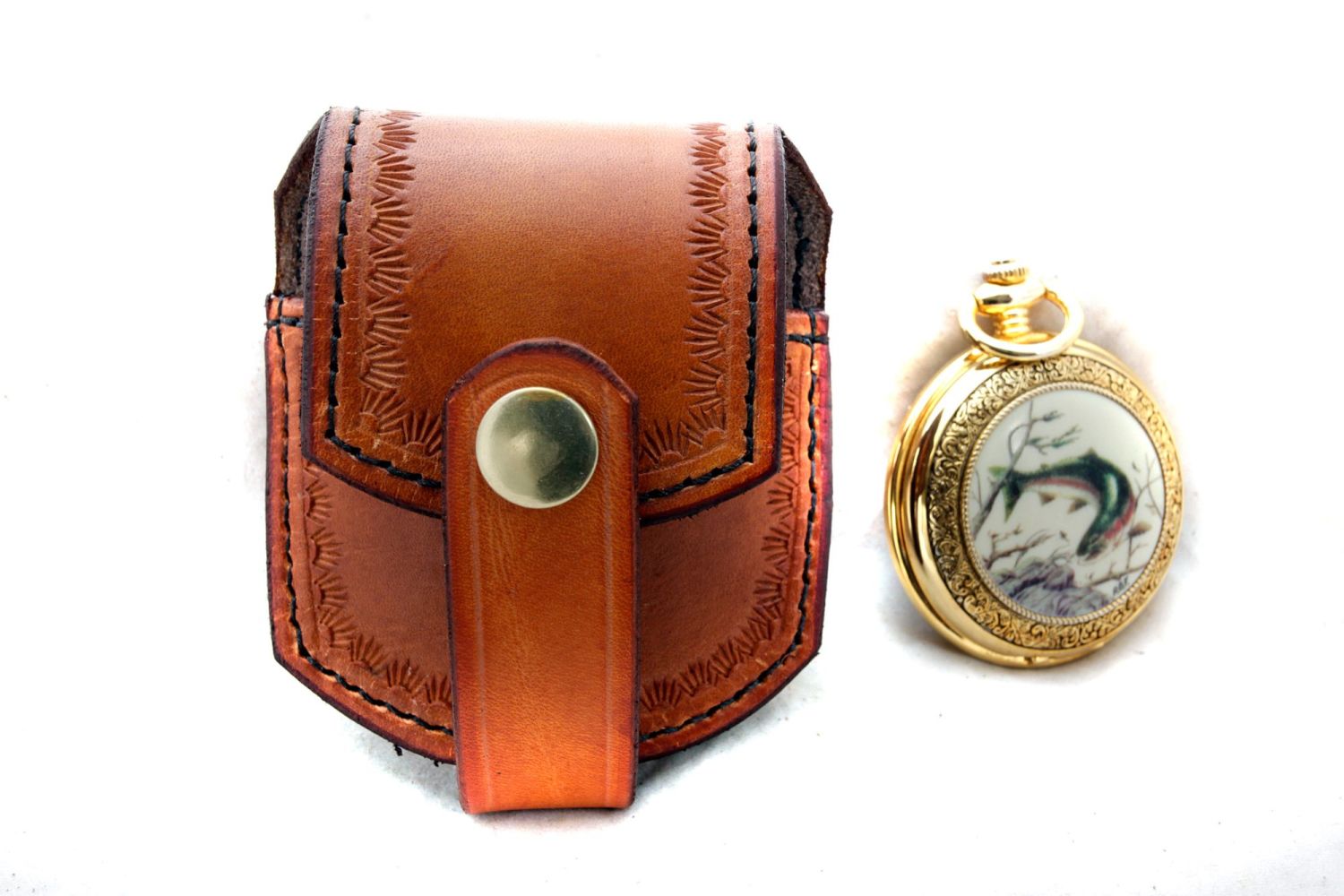 Handmade Leather Pocket Fob Watch Pouch