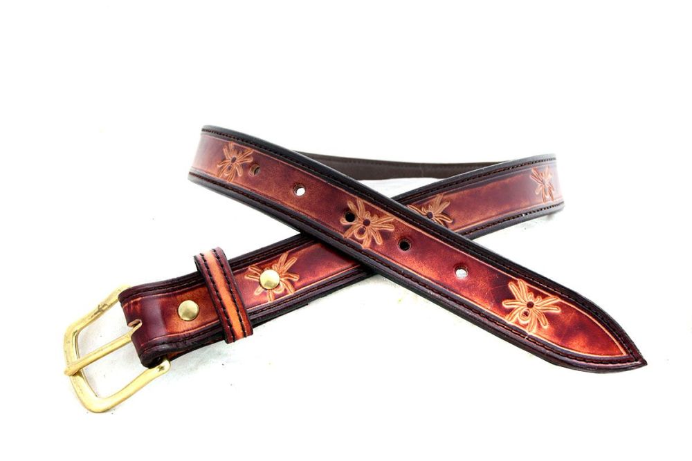 Handmade Leather Spider Belt