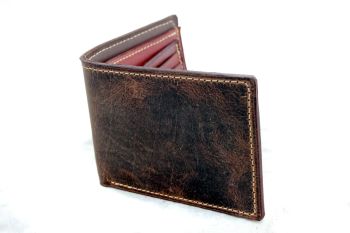 Handmade Brown Mad Dog Buffalo Leather Wallet