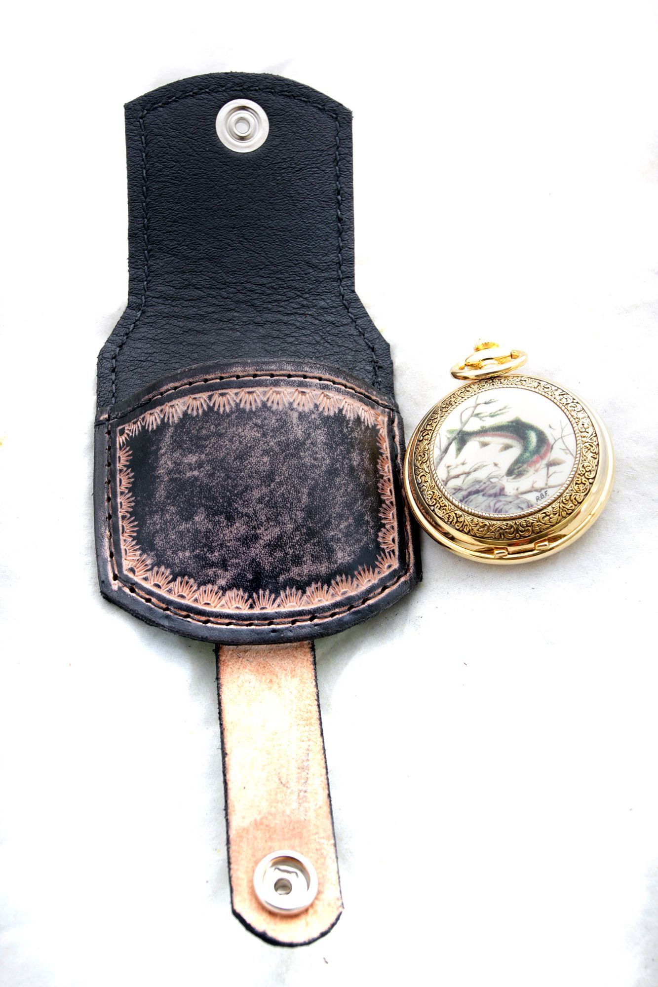 Handmade Leather Pocket Watch Pouch