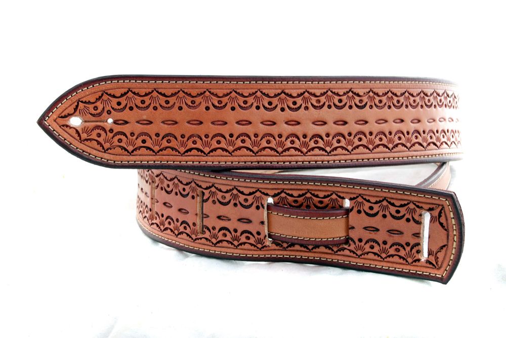 Handmade Leather Tooled Guitar Strap