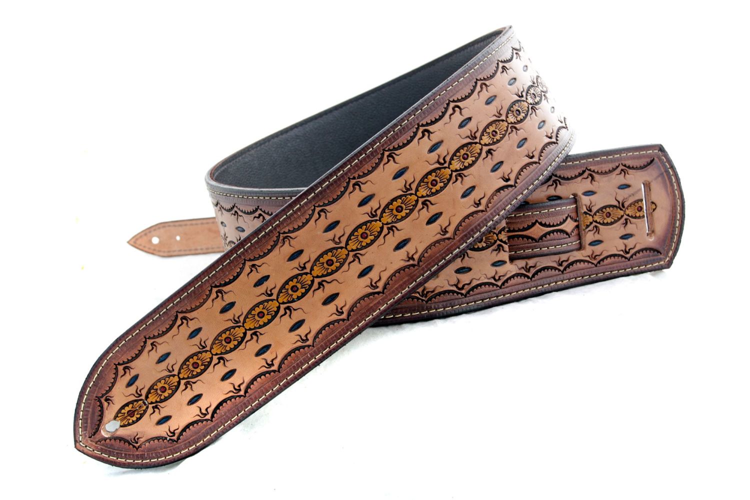 Handmade Tooled Leather Guitar Strap