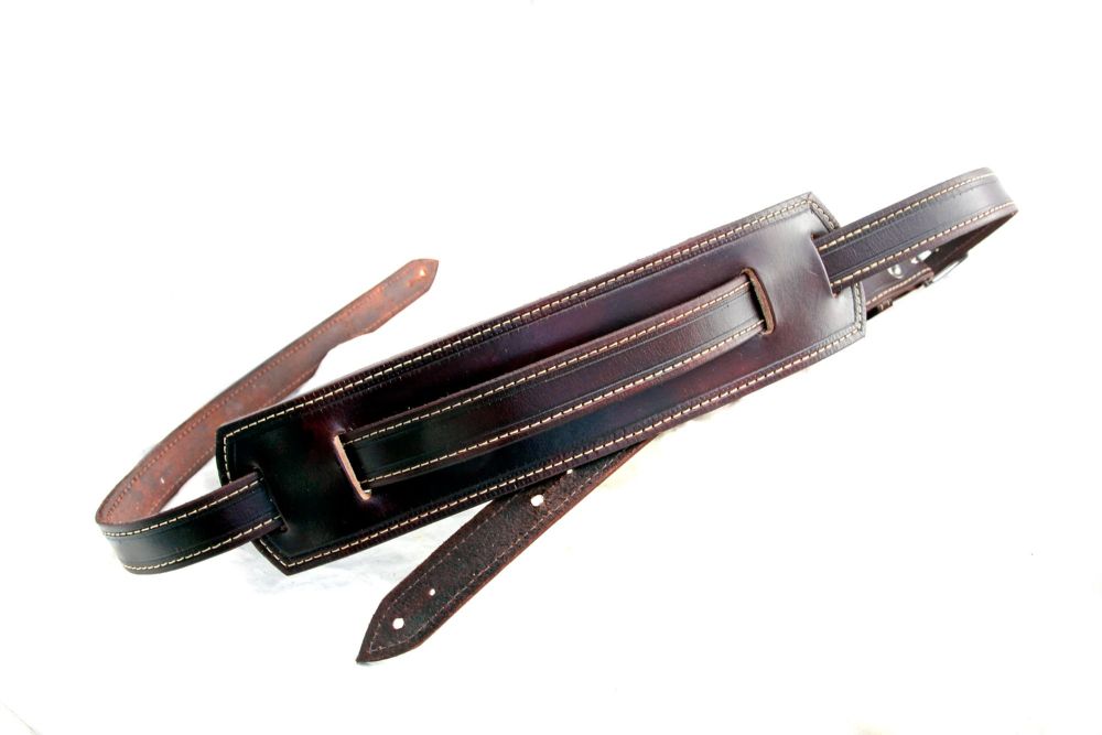 Handmade Brown Leather Classic Style Guitar Strap