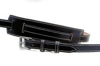 Handmade Black Leather Classic Style Guitar Strap