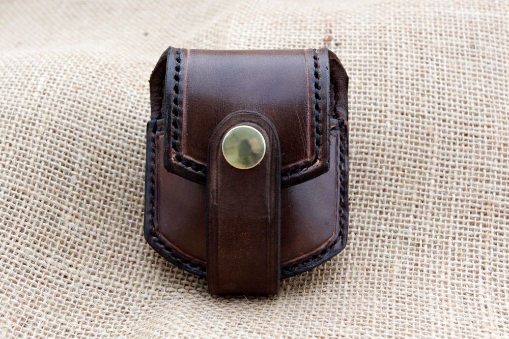 Handmade Leather Prown Pocket Watch Pouch