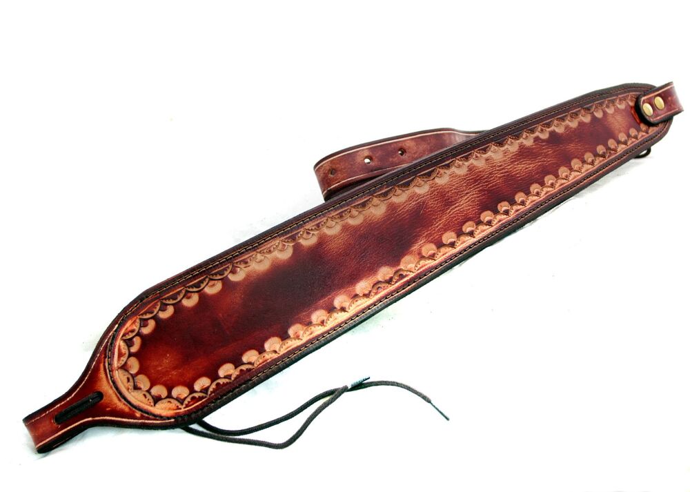 Handmade Brown Leather Rifle Sling