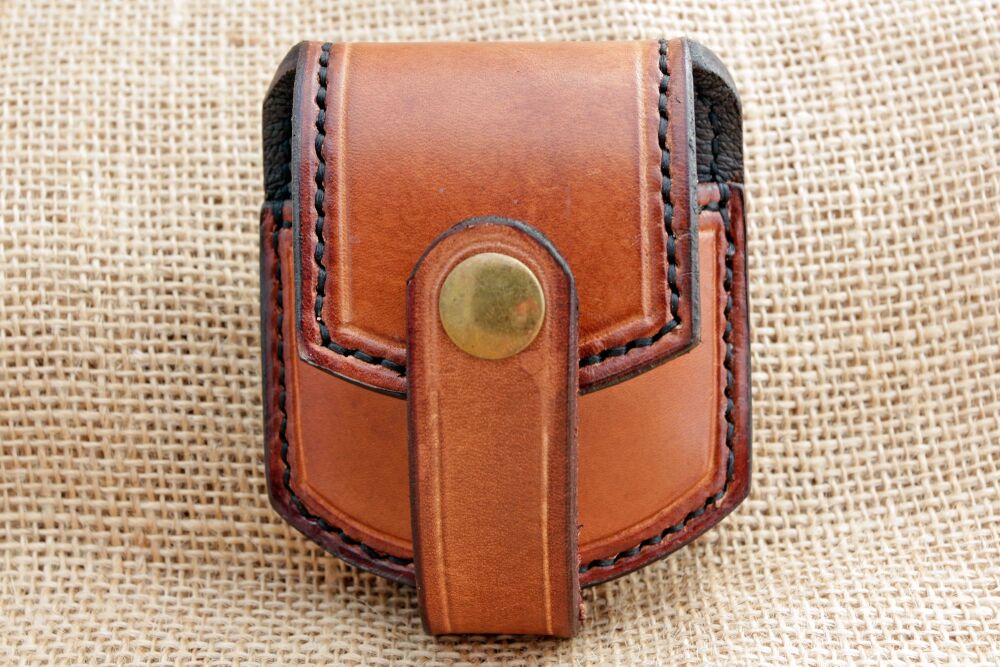 Handmade Leather Pocket Watch Pouch in Light Brown